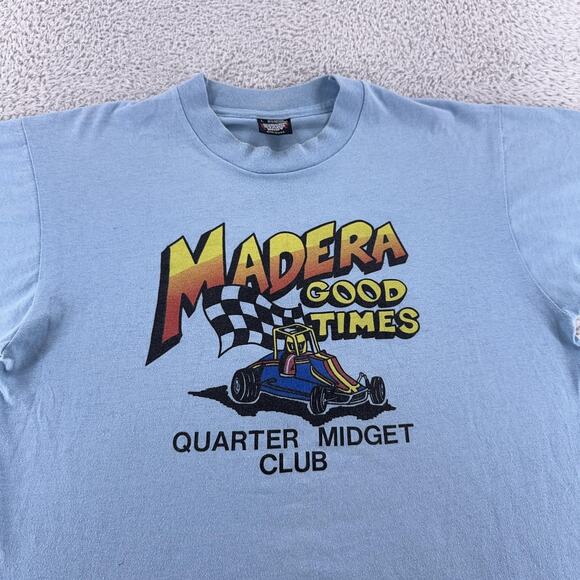 Vintage Madera Quarter Midget Club Shirt Mens Large Race Car Graphic USA 90s - Picture 1 of 9